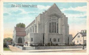 PASADENA, CA California   FIRST UNITED PRESBYTERIAN CHURCH    c1920's Postcard
