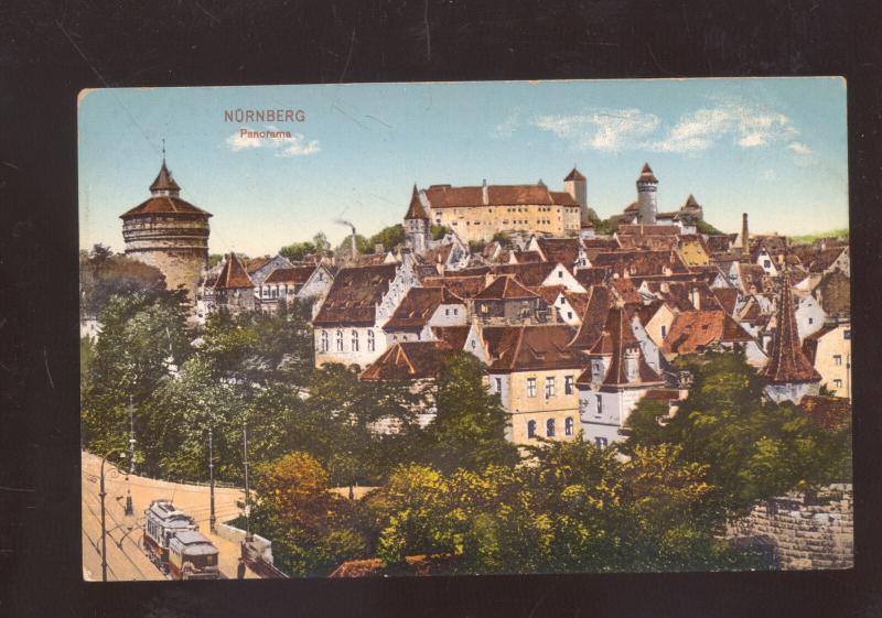 NURNBERG GERMANY PANORAMA BIRDSEYE VIEW ANTIQUE VINTAGE POSTCARD