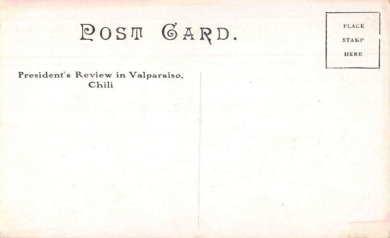 Val Paraiso Chile President's Review Vintage Postcard AA32443