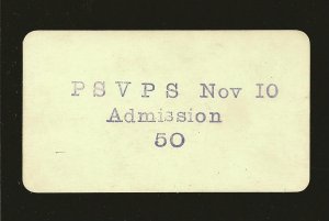 1932 Coleman Alberta Canada Polish Hall Association PSVPS 50C Admission Card