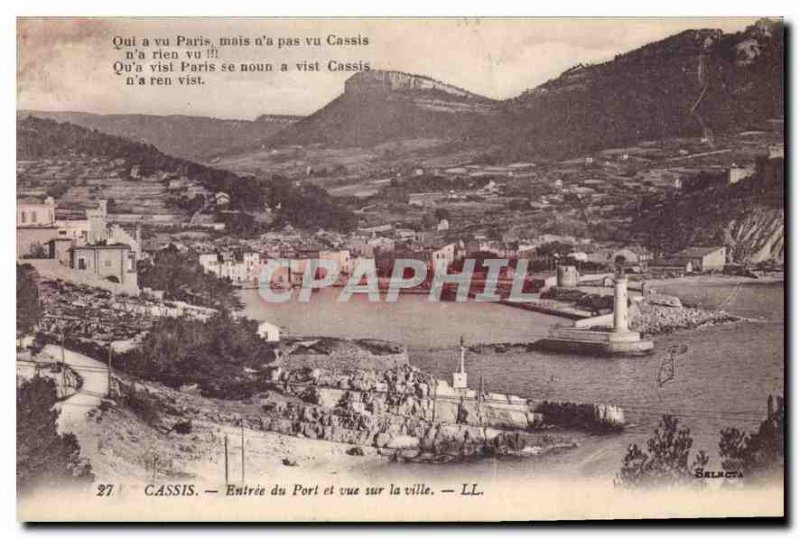 Postcard Old Port Cassis Entree and hard for the city