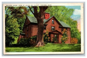 Vintage 1930's Postcard Orchard House Louisa May Alcott Concord Massachusetts