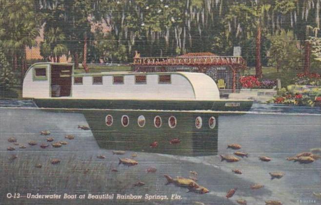 Florida Rainbow Springs Underwater Boat Curteich