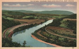 Vintage Postcard 1920's The Potomac Panorama From Capon Mountain West Virginia