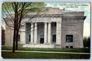 Ann Arbor Michigan Postcard Alumni Memorial Hall University 1909 Vintage Antique