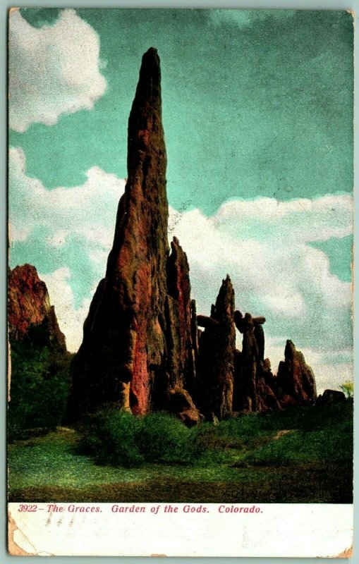 The Graces Garden of the Gods Colorado Springs CO 1907 DB Postcard G8