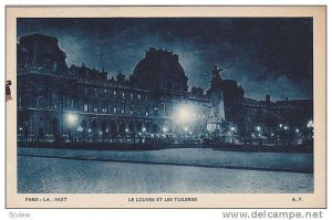 Le Louvre Et Les Tuileries, La Nuit, Paris, France, PU-1907