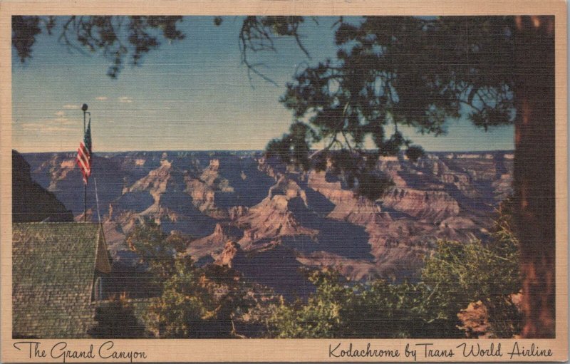 Postcard TWA Airline Kodachrome The Grand Canyon Arizona AZ