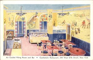 New York City NY Castleholm Restaurant West 57th c1930-50sVintage Postcard