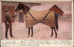 5A Horse Blankets Ad Advertising Buster Burlap Stable Blanket c1910 Postcard