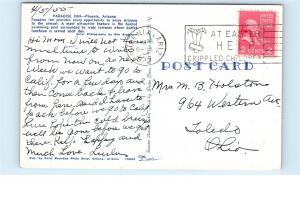 1950s Paradise Inn Hotel Phoenix Arizona Vintage Postcard C33