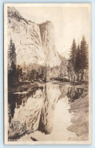 RPPC  YOSEMITE NATIONAL PARK, California CA ~ WASHINGTON COLUMN 1928 Postcard