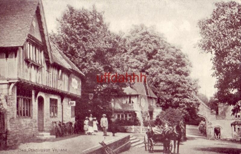 ENGLAND. KENT. PENSHURST VILLAGE. family in front of Inn, horsedrawn carriage