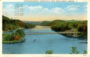 VT - Brattleboro.   Suspension Bridge over the Connecticut River