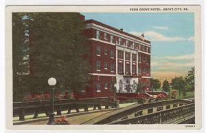 Penn Grove Hotel Grove City Pennsylvania postcard
