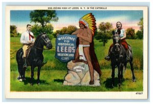 c1940's Riding High At Leeds New York NY In The Catskills Mohican Trail Postcard 