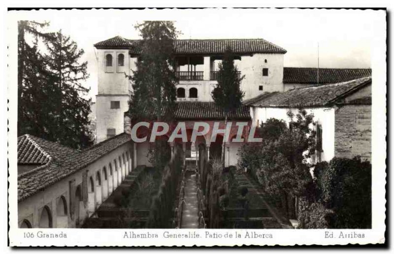 Postcard Old Granada Alhambra Generalife Patio de la Alberca