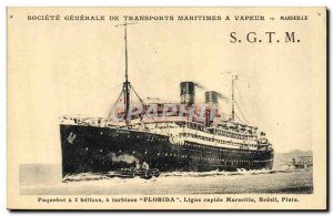 Old Postcard Boat Ship SGTM Florida fast online Marseille Brazil Plata