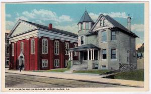 1915-1930 Jersey Shore PA M.E. Church & Parsonage Rubright-Prevost RARE Postcard