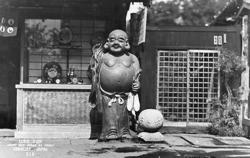 Japan - Kamakura. Curio Shop, Happy God Image - RPPC