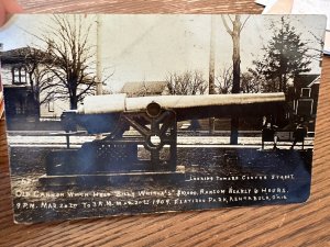 Original Vintage Postcard Early 1900's RPPC Cannon Held $10,000 Ransom