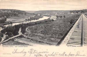 Boone Iowa Des Moines River and Railroad Scenic View Tuck Postcard AA84068