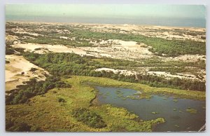Cape Cod Massachusetts~Aerial View Of Sand Dunes Of The Outer Cape~Vintage PC