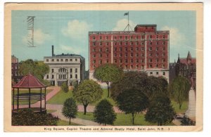 King Square, Capital Theatre, Hotel, Saint John, New Brunswick, Used 1941