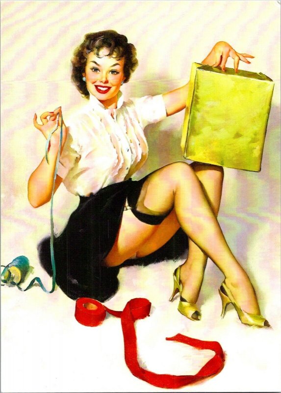 Vintage Pinup Girl Theme Chrome Era Postcard Gil Elvgren Pin Up Cc