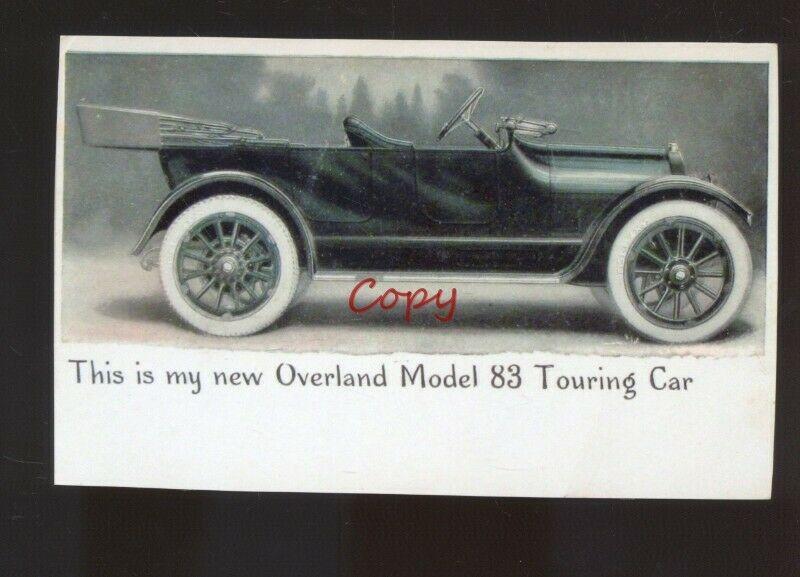 REAL PHOTO OVERLAND MODEL 88 TOURING CAR DEALER ADVERTISING POSTCARD