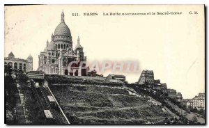 Old Postcard The Paris Montmartre and the Sacre Coeur