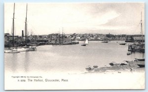 GLOUCESTER, Massachusetts MA ~ THE HARBOR 1905 Rotograph Postcard