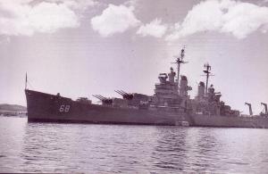 U.S.S. Baltimore CA-68 B/W Postcard L17