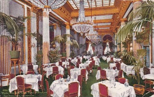 California San Francisco Hotel St Francis White and Gold Room Interior 1910