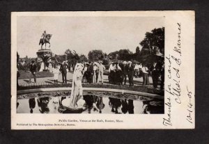 MA Public Garden Venus at the Bath Fountain Boston Massachusetts Postcard UDB