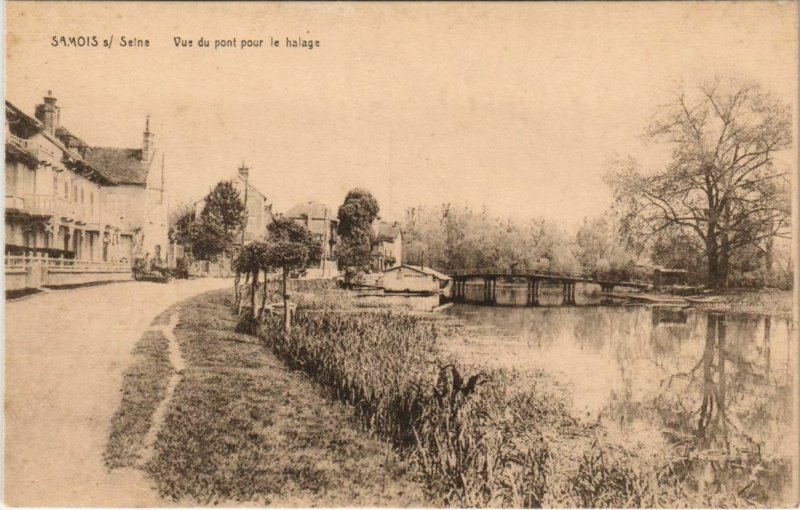 CPA Samois Vue du Pont pour le halage FRANCE (1101212)