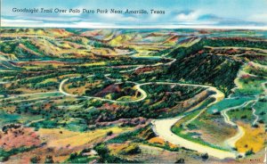 USA Goodnight Trail Over Palo Duro Near Amarillo Texas Chrome Postcard 08.15