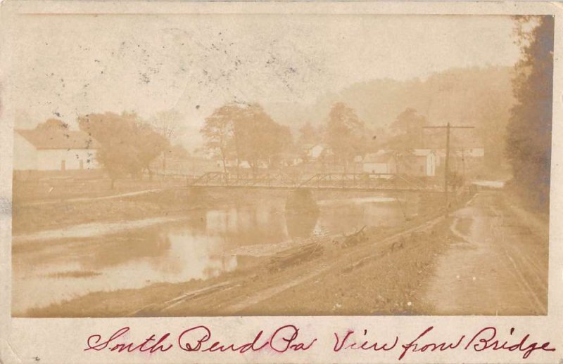 South Bend Pennsylvania View From Bridge Real Photo Antique Postcard K107307