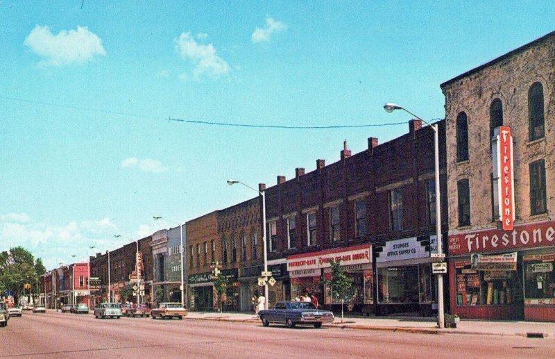 Vintage Postcard Street Scene Classic Cars Chicago Street Sturgis