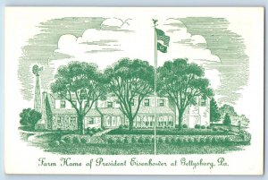 Gettysburg Pennsylvania PA Postcard Farm Home President Eisenhower c1940 Vintage