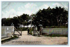 c1905 Entrance To Fort Williams Cape Elizabeth ME Unposted Antique Postcard 