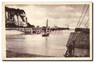 Old Postcard Saint Valery En Caux Output From Port Boat