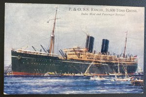 Mint Color Picture Postcard P&O SS Ranchi India Mail & Passenger Service