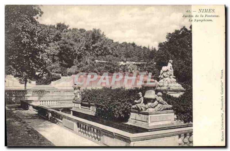 Postcard Old Nimes Fountain Garden