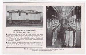 Railroad Post Office Car Chicago Worlds Fair postcard
