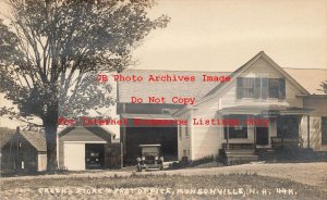 NH, Munsonville, New Hampshire, RPPC, Green's General Store & Post Office