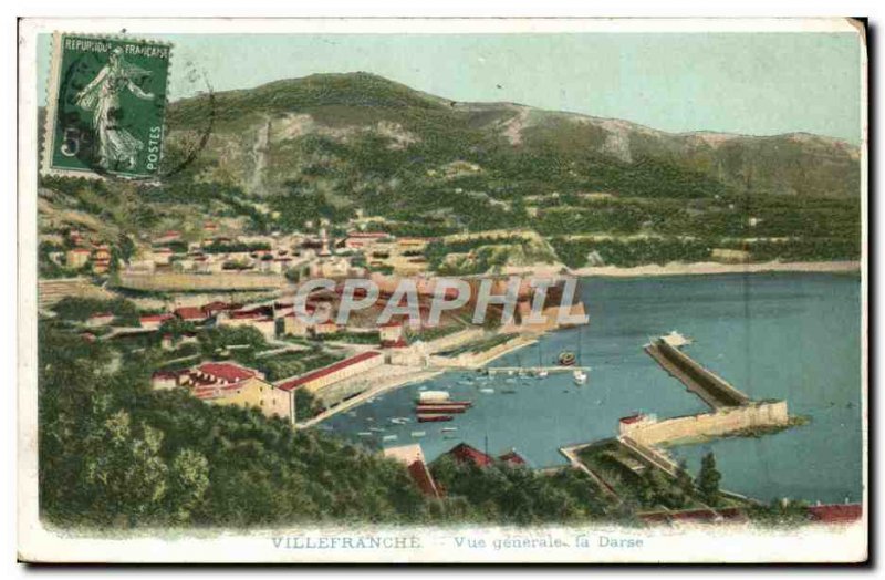 Old Postcard Villefranche sur mer Vue generale La Darse