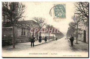 Bonnieres sur Seine Old Postcard La Poste (postal workers)