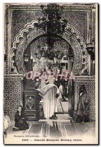 Old Postcard Fez Morocco Great Mosque Moulay Idriss