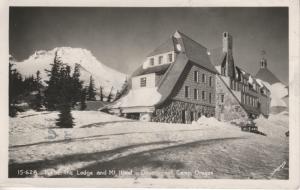 Timberline Lodge & Mt. Hood ~ Government Camp Oregon OR ~ Vintage RPPC Postcard